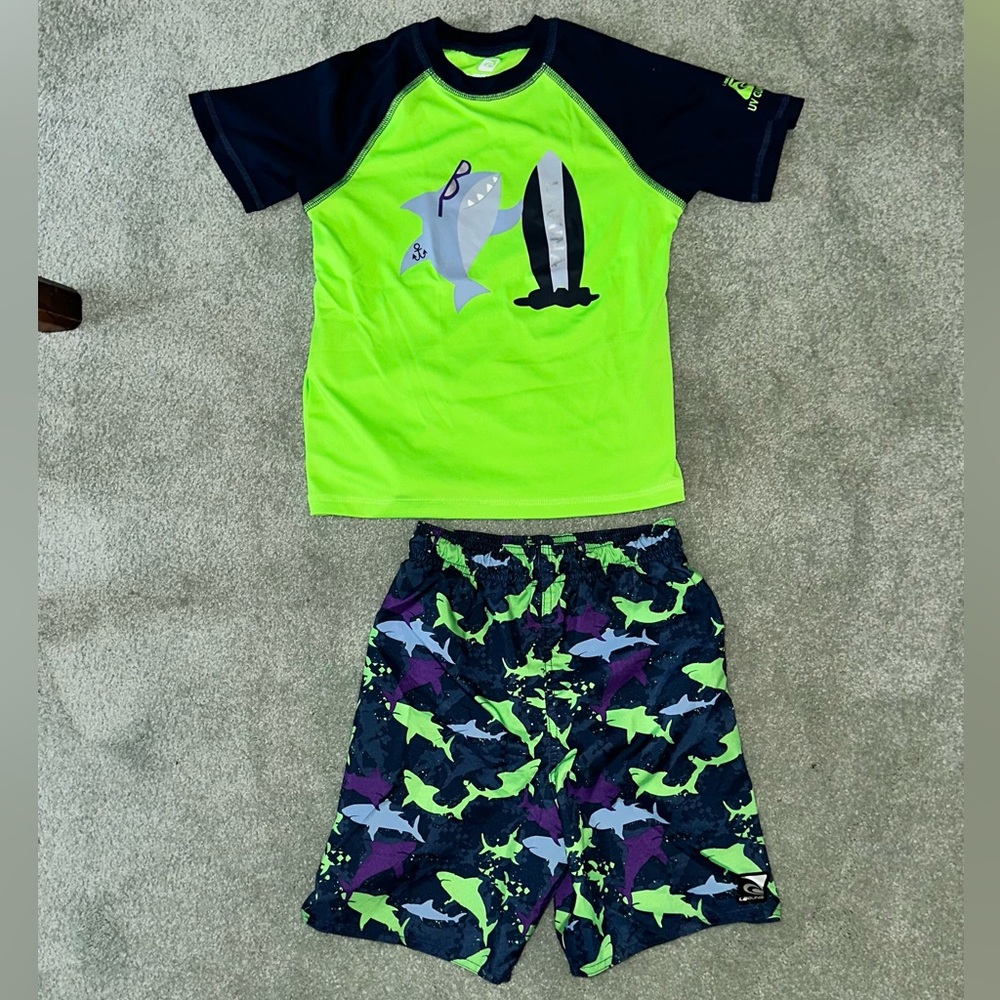 Boys' Shark Swim Shorts & Shirt Set